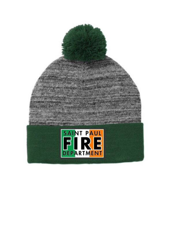 SPFD St. Pat's Sport-Tek® Heather Pom Pom Beanie