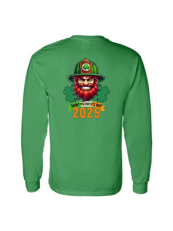 SPFD St. Pat's Gildan®  Heavy Cotton™ 100% Cotton Long Sleeve T-Shirt-Green - Image 2