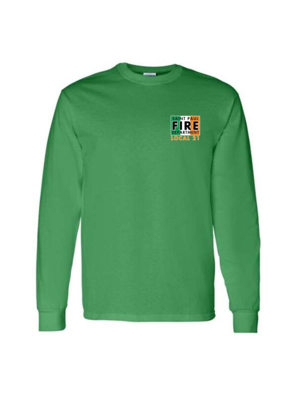 SPFD St. Pat's Gildan®  Heavy Cotton™ 100% Cotton Long Sleeve T-Shirt-Green