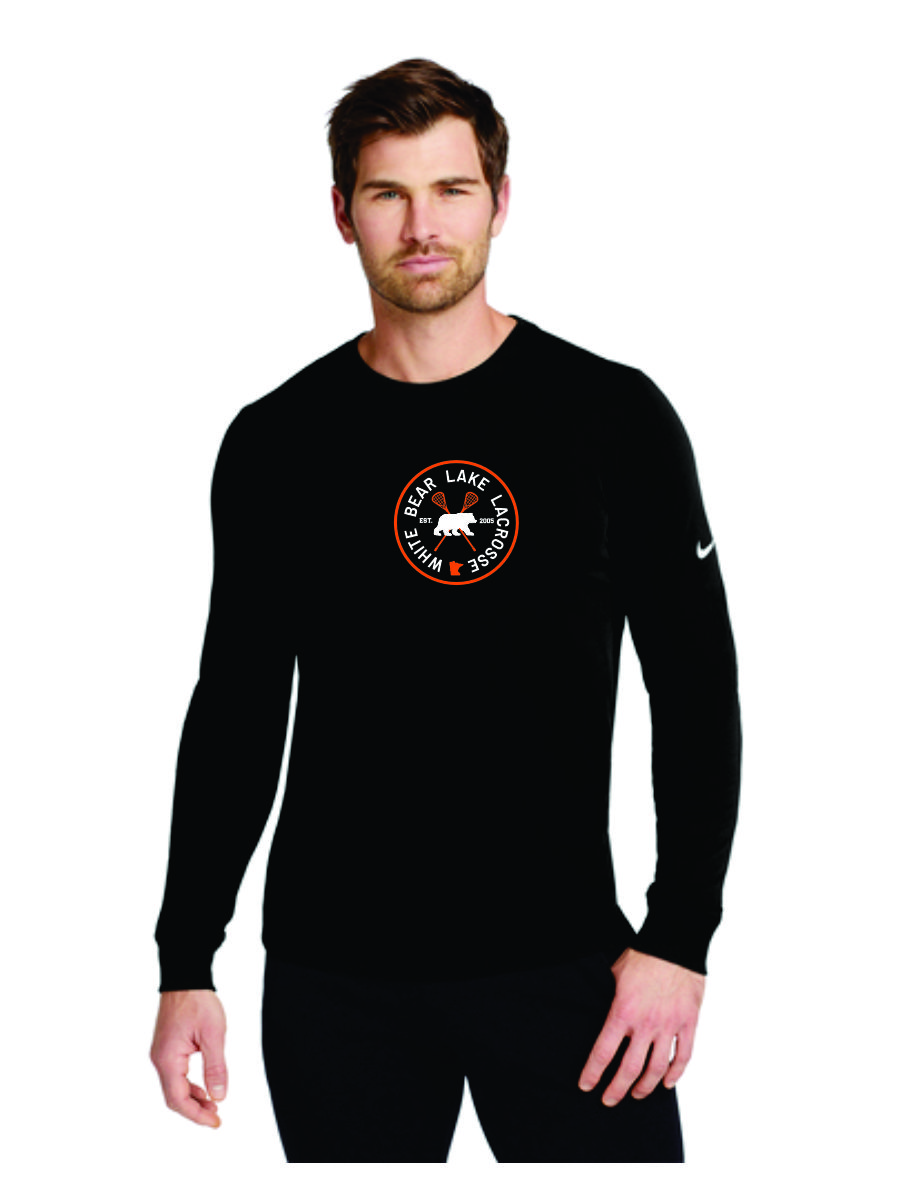 White Bear Lake Boys Lacrosse Nike Dri-FIT Cotton/Poly Long Sleeve Tee-Black