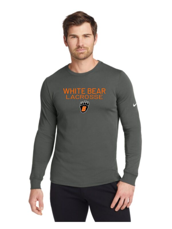 White Bear Lake Boys Lacrosse Nike Dri-FIT Cotton/Poly Long Sleeve Tee-Anthracite