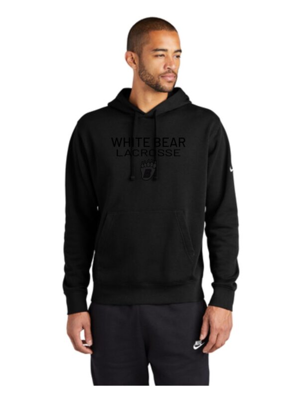 White Bear Lake Boys Lacrosse Nike Club Fleece Sleeve Swoosh Pullover Hoodie-Black