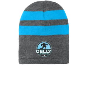 Celly Jr League Port & Co™ Fleece-Lined Striped Beanie Cap