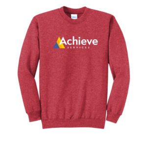 Achieve Services   Port & Co® Core Fleece Pullover Crewneck Sweatshirt-Heather Red