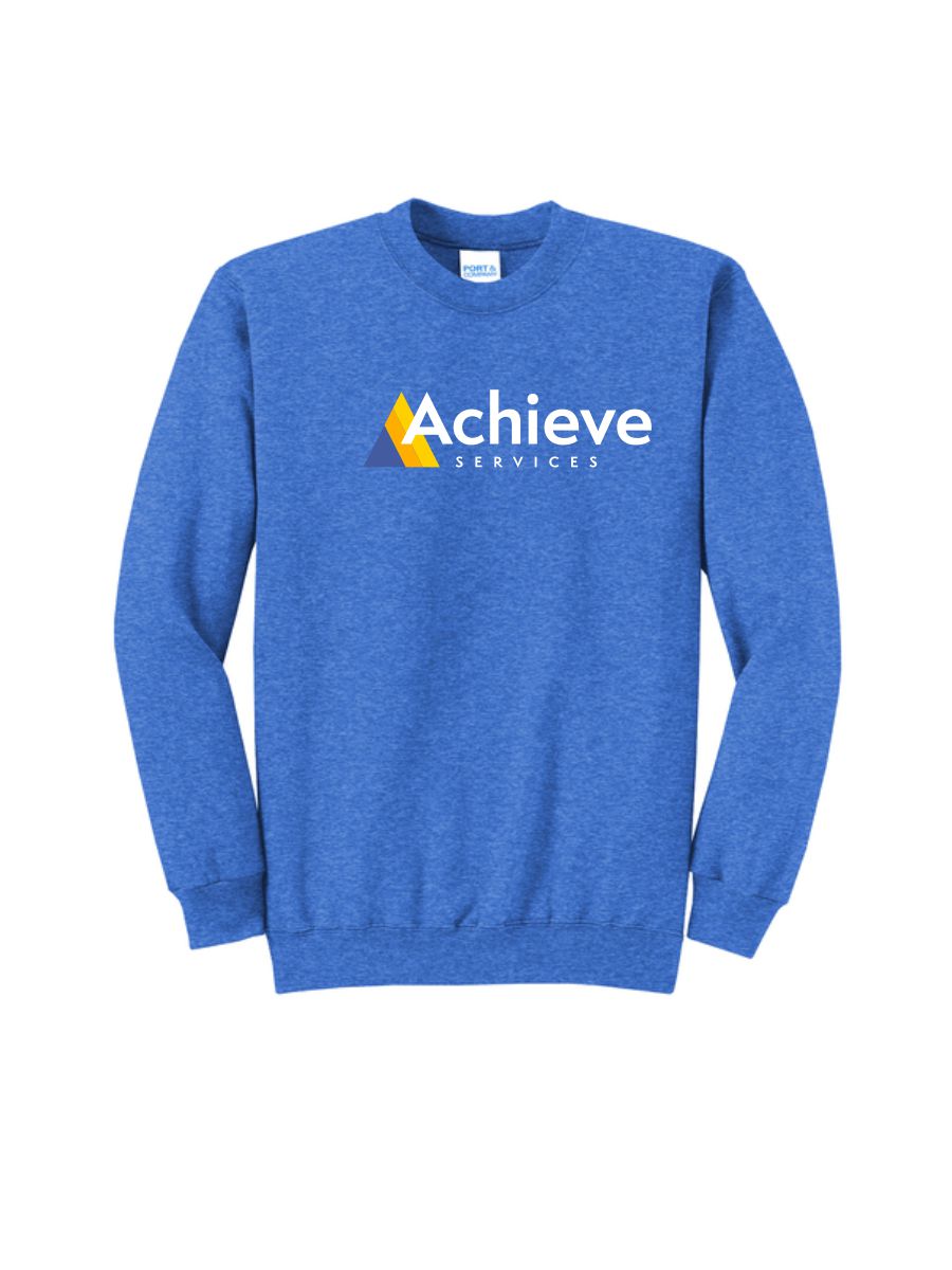 Achieve Services Port & Co® Core Fleece Pullover Crewneck Sweatshirt-Heather Royal