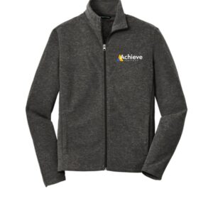 Achieve Services Port Authority® Heather Microfleece Full-Zip Jacket-Black Charcoal Heather