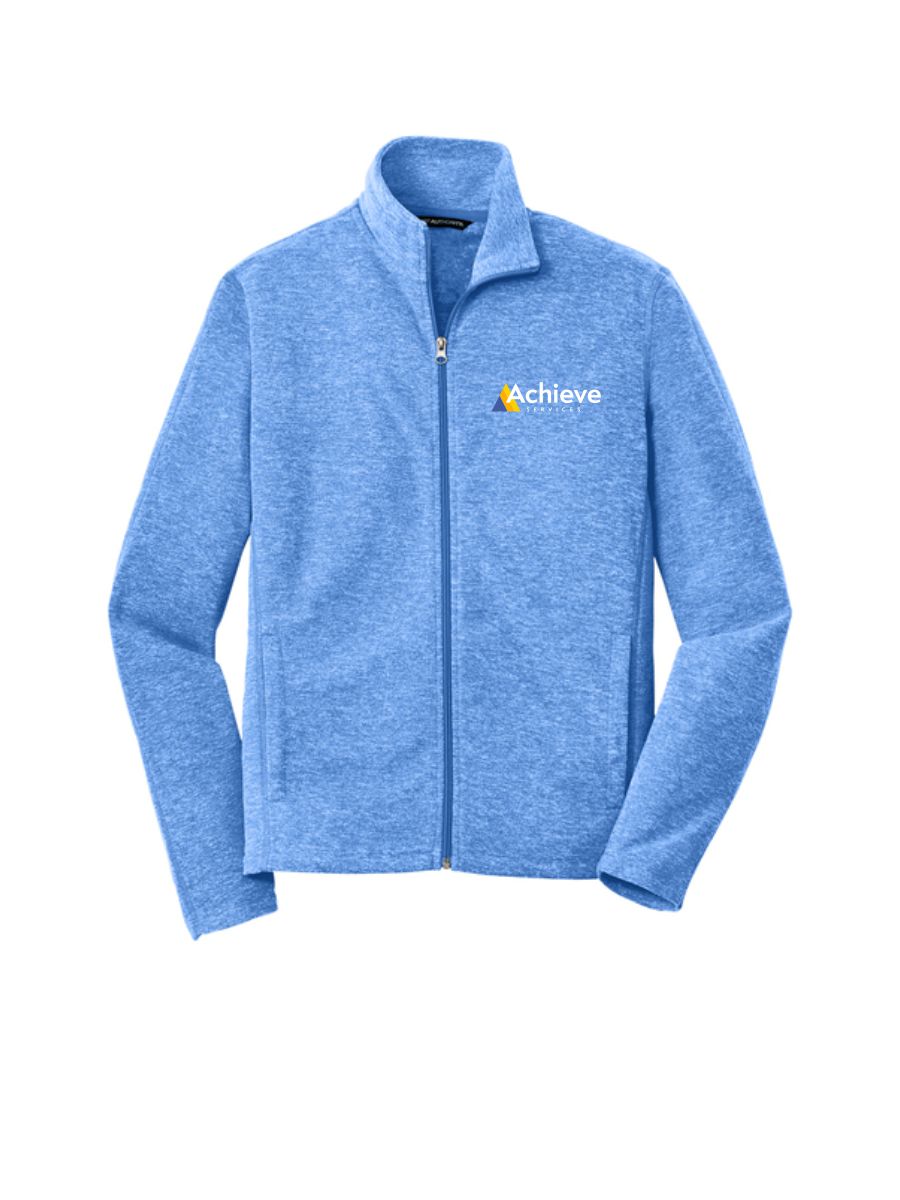 Achieve Services Port Authority® Heather Microfleece Full-Zip Jacket-Light Royal Heather
