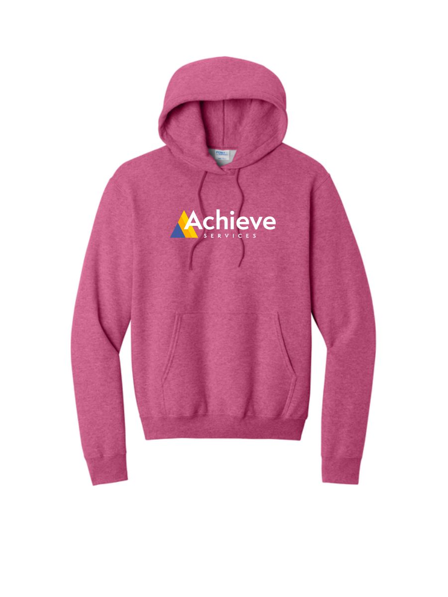 Achieve Services Port & Co® Core Fleece Pullover Hooded Sweatshirt-Heather Sangria