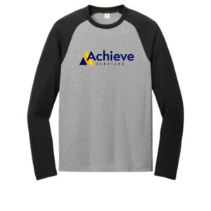 Achieve Services     Allmade® Unisex Tri-Blend Long Sleeve Colorblock Raglan-Black/Grey